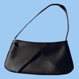 La Regale Black Satin Mini Shoulder Bag